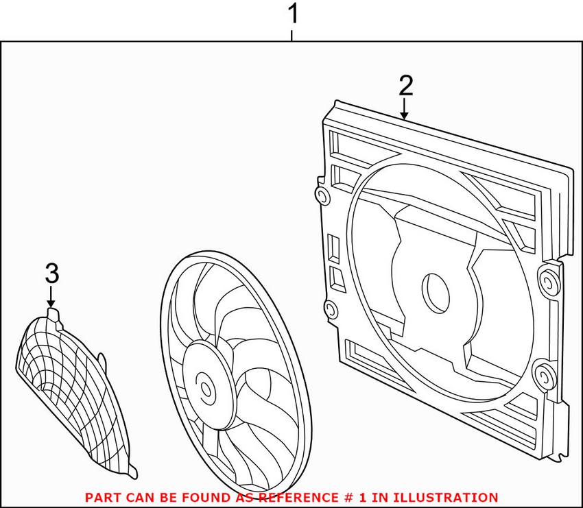 BMW Auxiliary Cooling Fan Assembly (Pusher) 64546988913