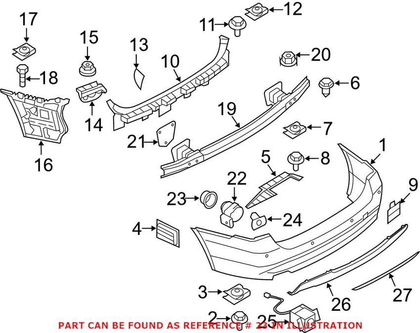 BMW Parking Aid Sensor Retaining Ring 66206923000