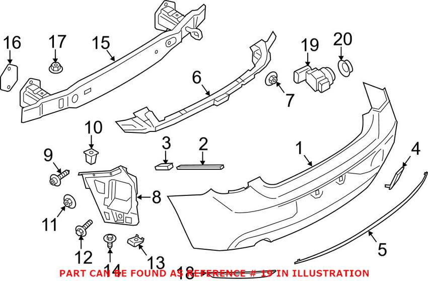 BMW Parking Aid Sensor (Mineral White) 66209261606