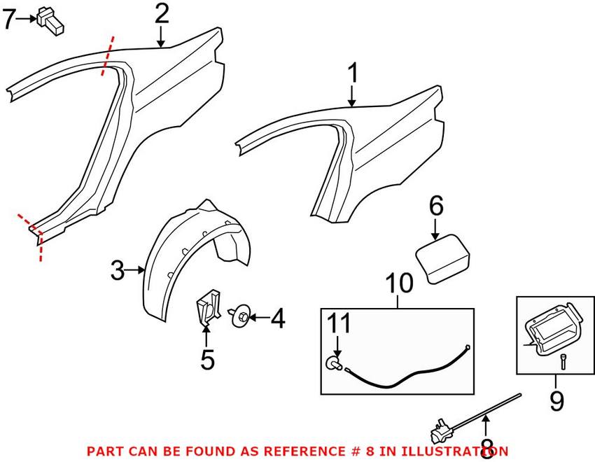 BMW Fuel Filler Door Lock Actuator - Rear 67117200674