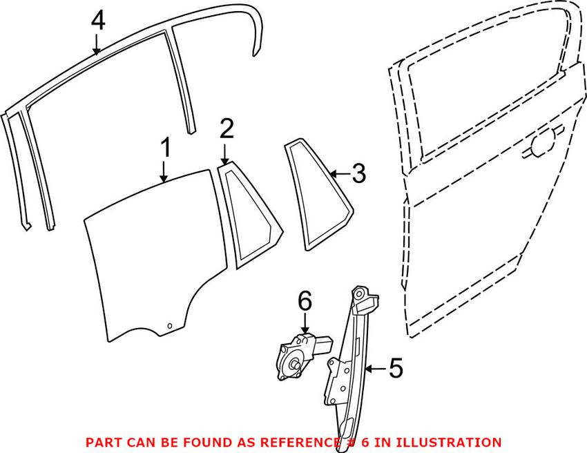 Window Motor - Rear Passenger Side