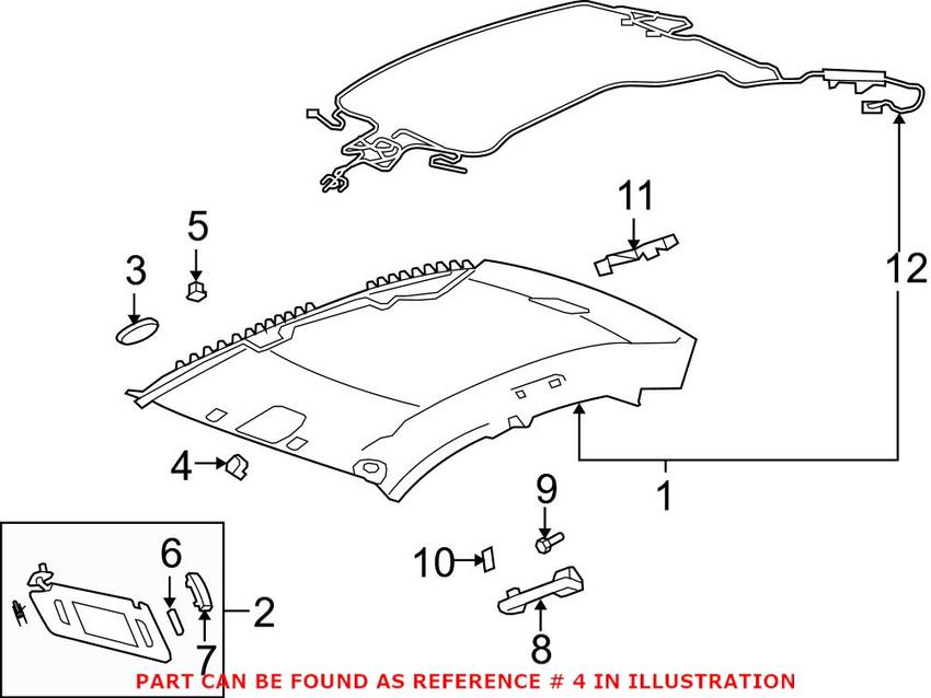 Genuine Cadillac Sun Visor Support 15877013 Genuine Cadillac 15877013