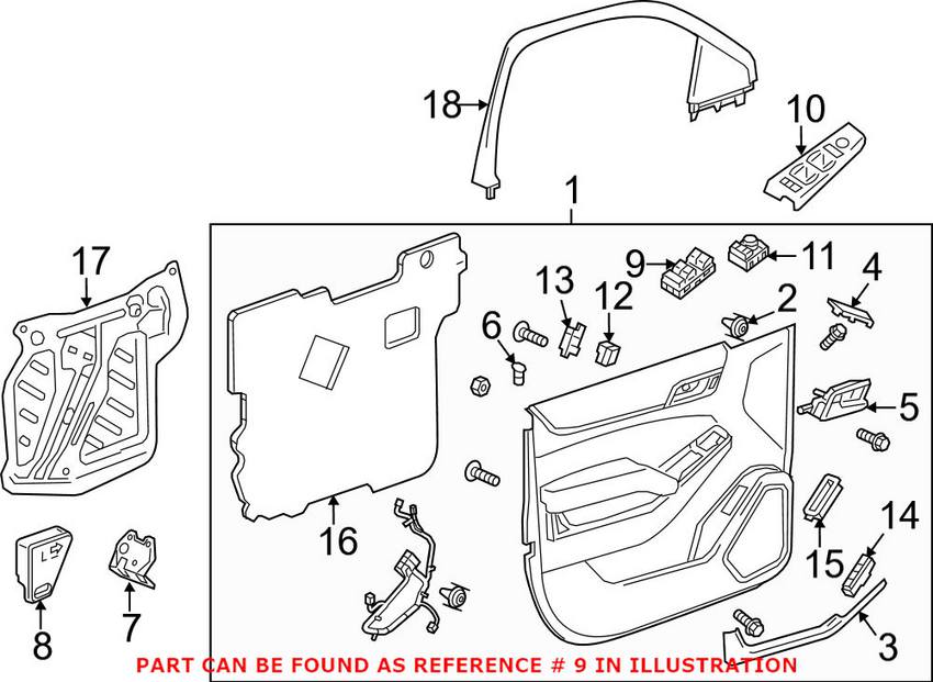 Door Window Switch – Front Driver Side Genuine Chevrolet 23427094