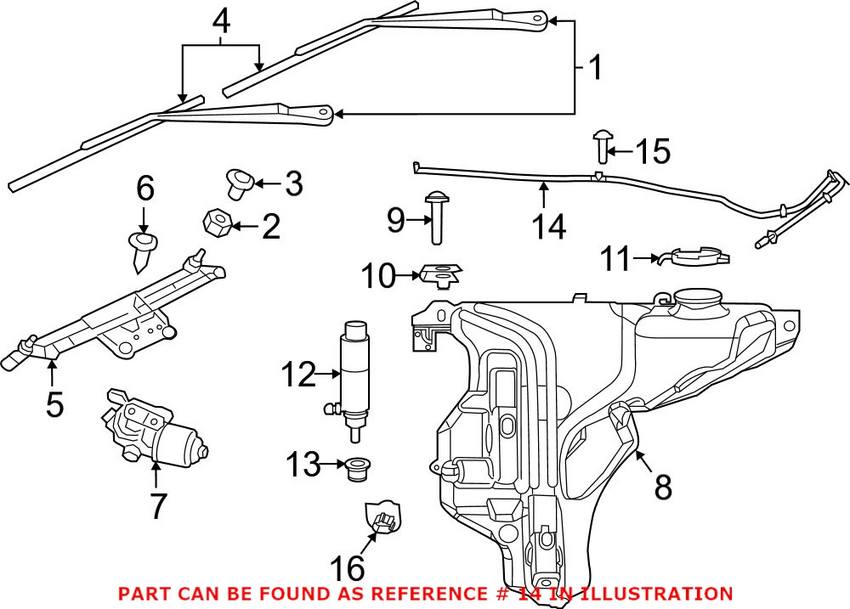 Windshield Washer Hose Front Genuine Dodge 68275595AB