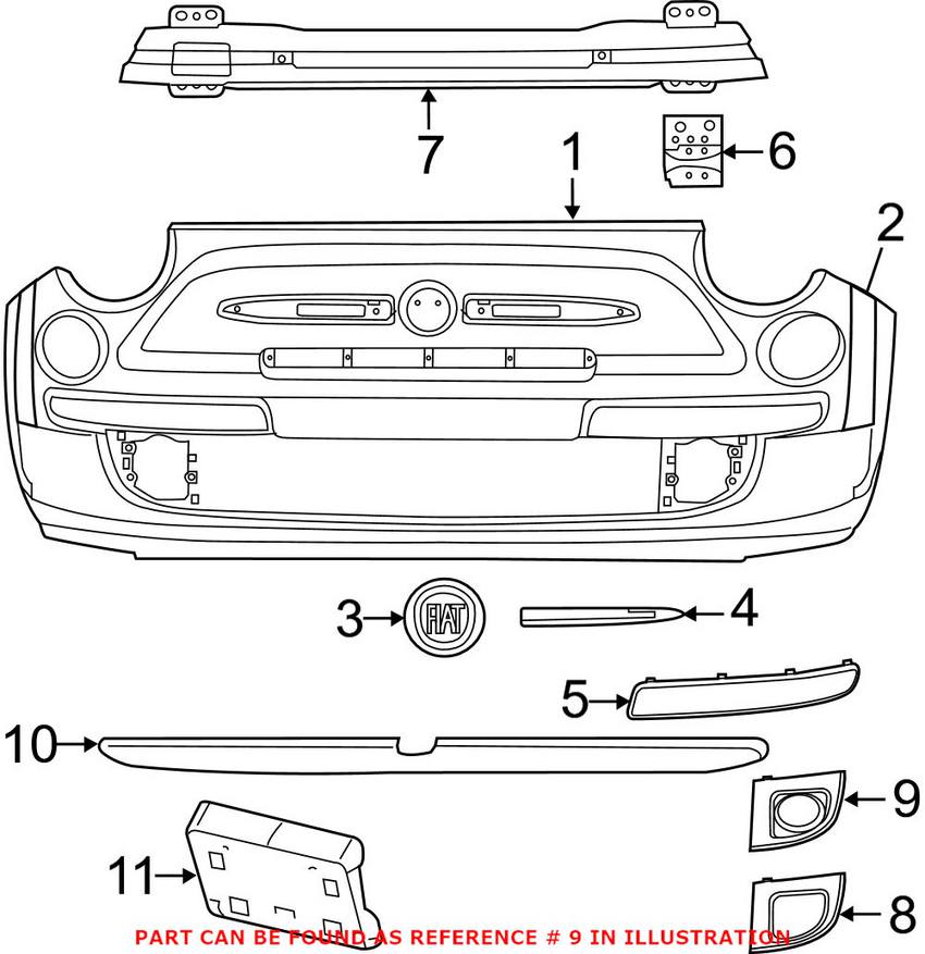 Fog Light Trim - Front Passenger Side