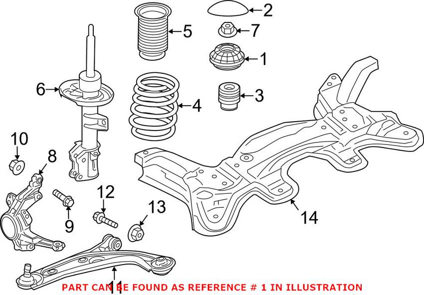 Fiat Suspension Strut Mount - Front