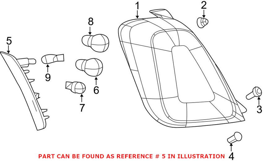 Side Marker Light Rear Passenger Side Genuine Fiat 68085232AB