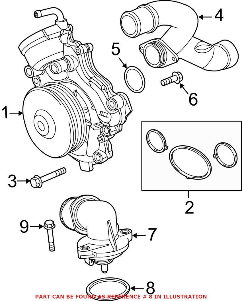 Engine Coolant Thermostat Gasket Genuine Jeep 68157217AA