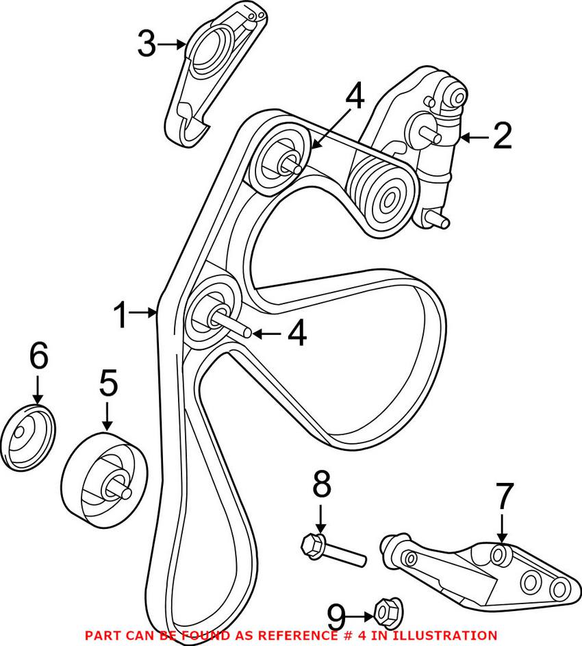 Land Rover Serpentine Belt Idler Pulley LR028878