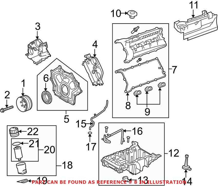 Land Rover Valve Cover Gasket - Driver Side LR041869