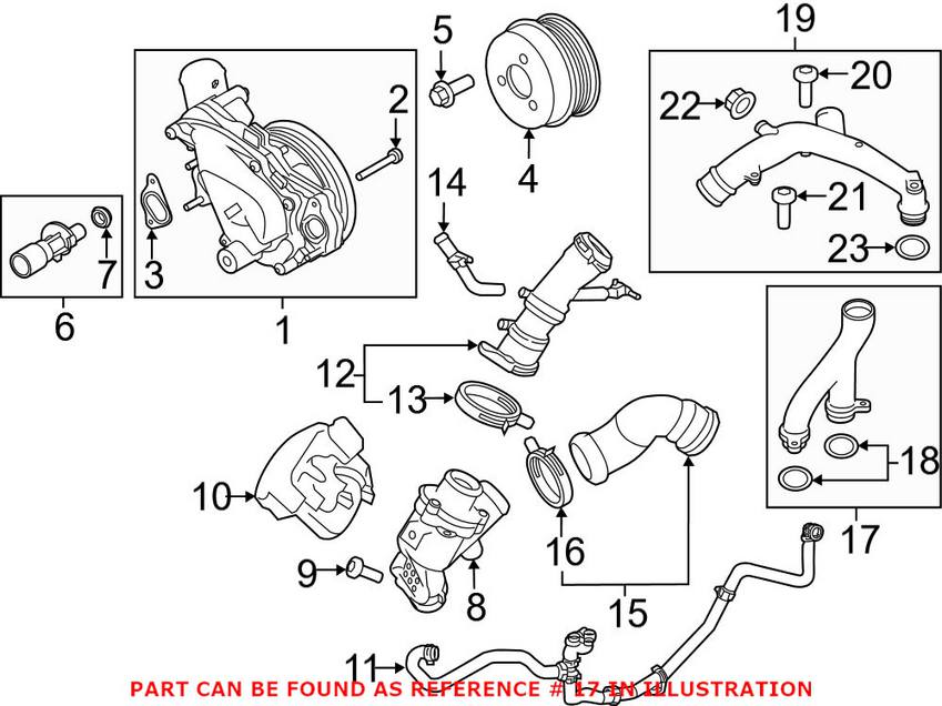 Engine Coolant Pipe Genuine Land Rover LR092992