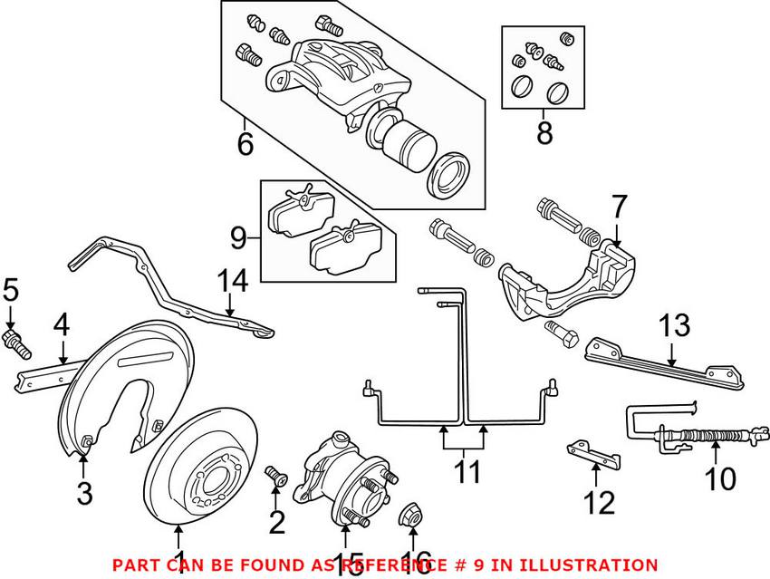 Land Rover Disc Brake Pad Set - Rear SFP500130