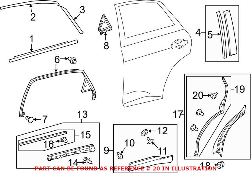 Door Interior Trim Panel Retainer Genuine Toyota 6786712150