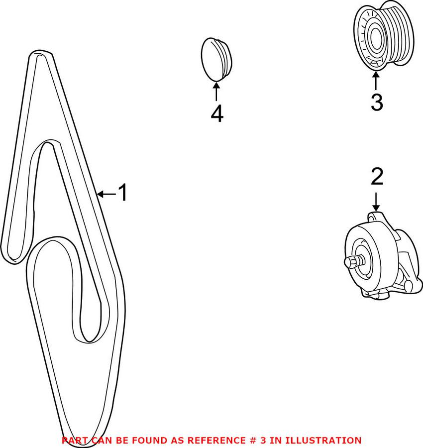 Mercedes Serpentine Belt Idler Pulley 0002020919