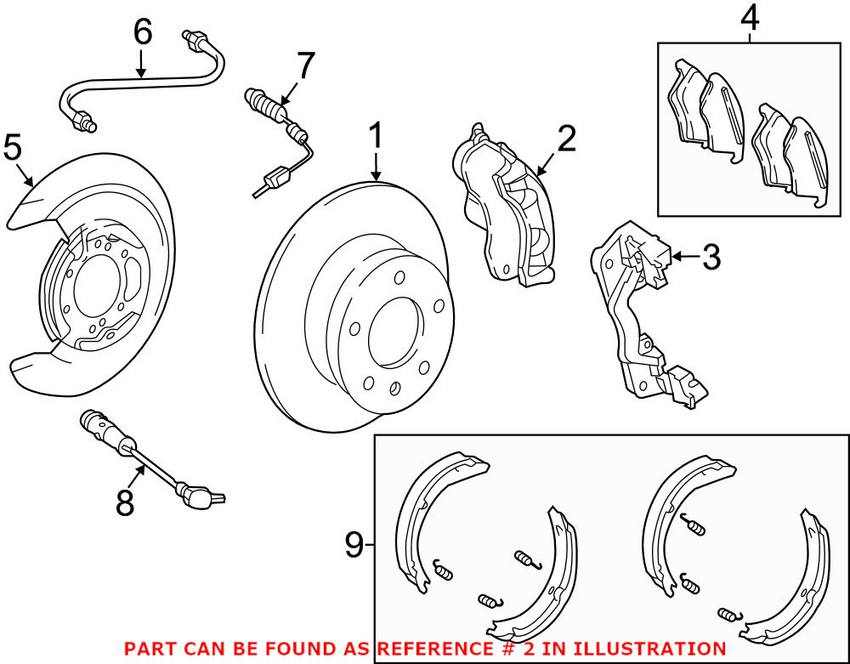 Mercedes Disc Brake Caliper - Rear Driver Left 0004200979