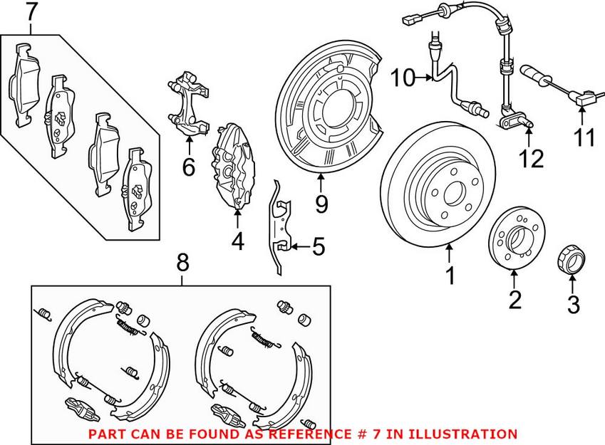 Mercedes Disc Brake Pad Set - Rear 0004203400