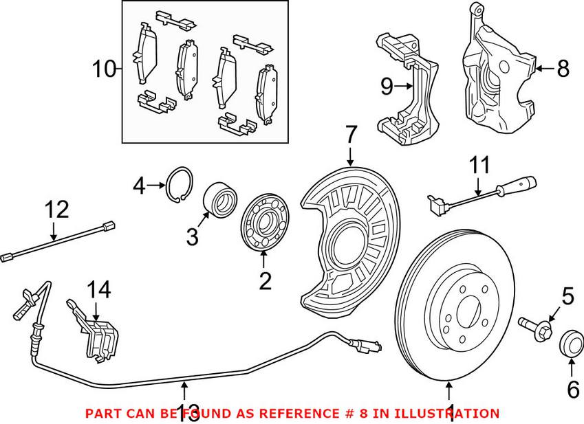 Mercedes Disc Brake Caliper - Front Driver Left 0004216581