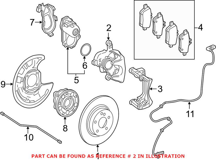 Mercedes Disc Brake Caliper - Rear Driver Left 0004232381