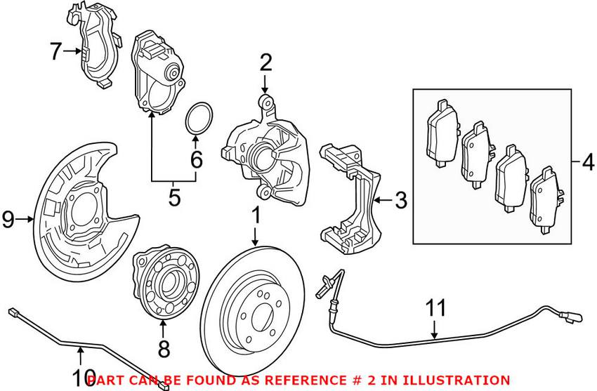 Mercedes Disc Brake Caliper - Rear Passenger Right 0004232481