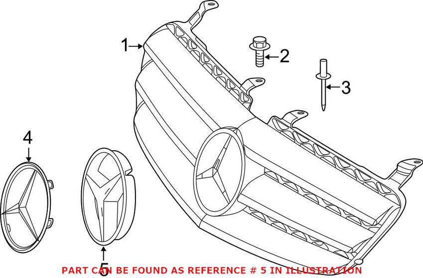 Mercedes Emblem Support Plate - Front Grille 0008880060