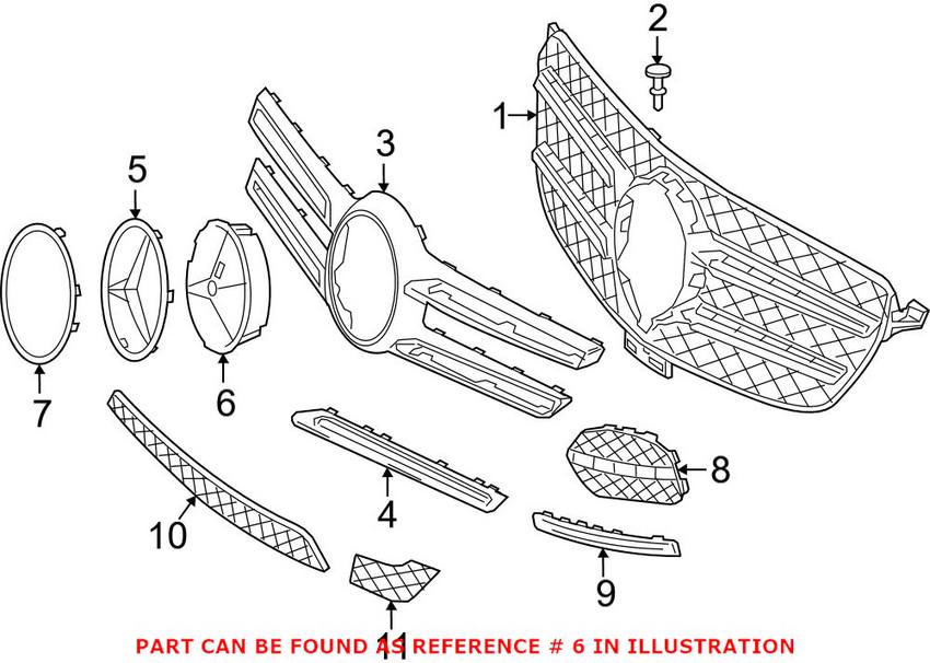 Mercedes Grille Emblem Bracket 000888016064