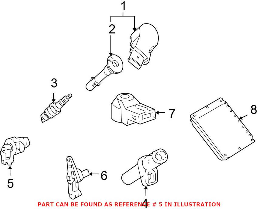 Mercedes Camshaft Position Sensor - Passenger Side (Intake) 0009050143