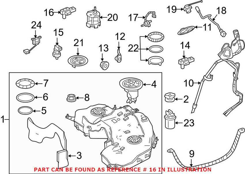 Mercedes Fuel Tank Pressure Sensor 0009055904