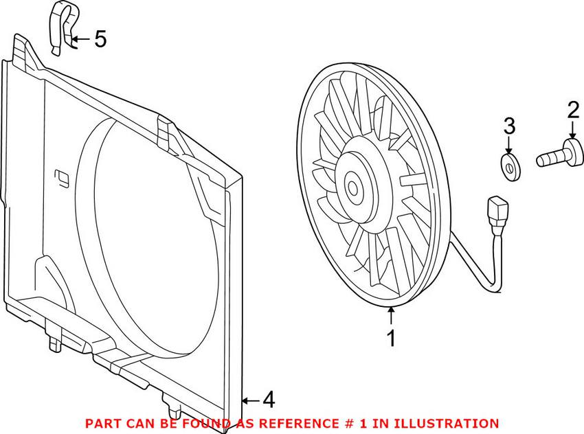 Mercedes Auxiliary Cooling Fan Assembly 0015400188