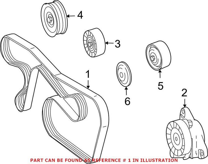 Mercedes Accessory Drive Belt (6K 2360) 0019938396