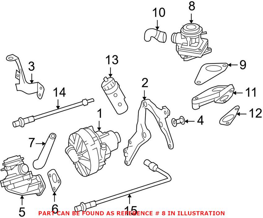 Mercedes Secondary Air Pump Check Valve - Driver Side 0021407460