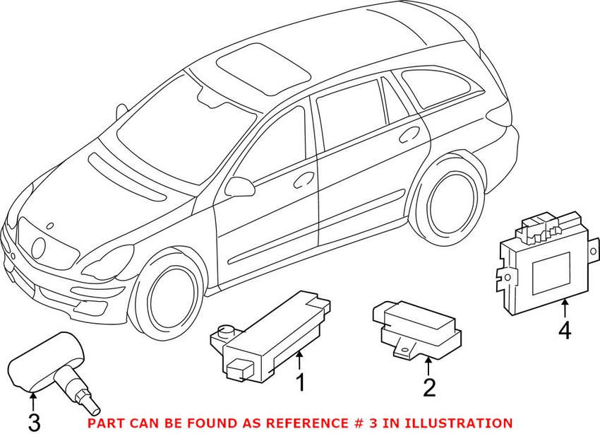 Mercedes Tire Pressure Monitor Sensor (433MHz) 0025408017