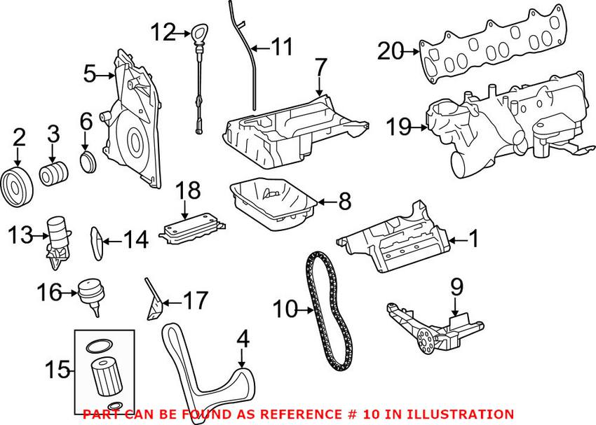 Mercedes Engine Oil Pump Chain 0039977494