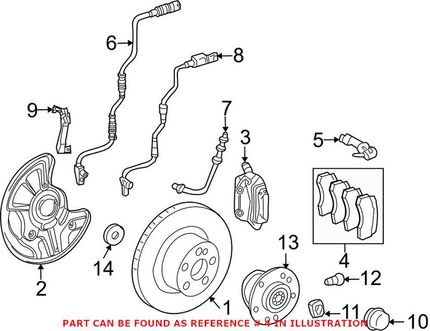 Mercedes Disc Brake Pad Set - Front 004420842041