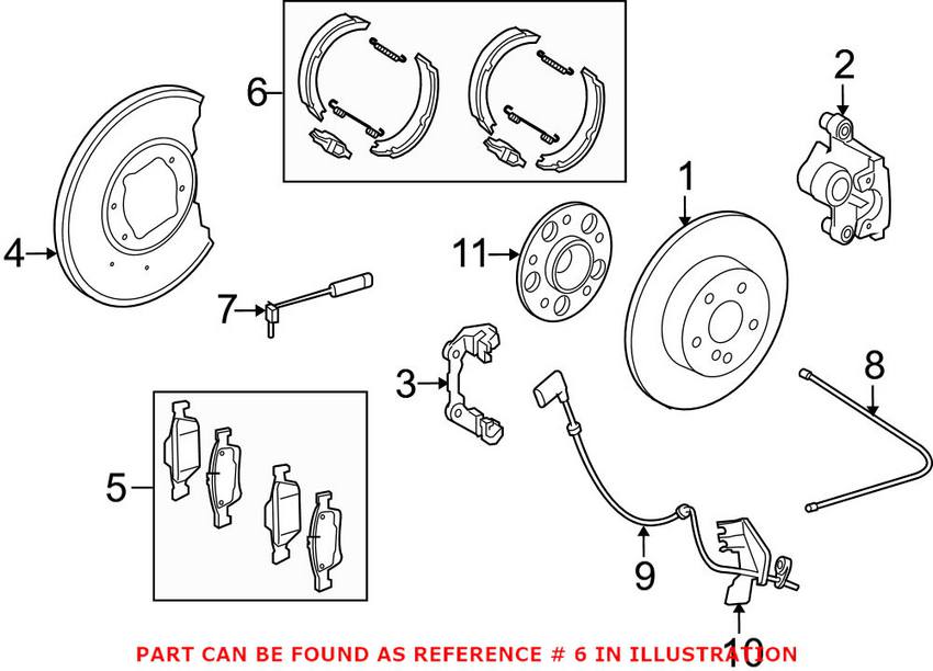 Mercedes Parking Brake Shoe Set 0044208620