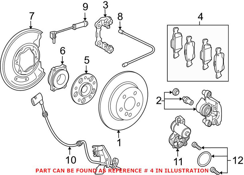 Mercedes Disc Brake Pad Set - Rear 0074206220