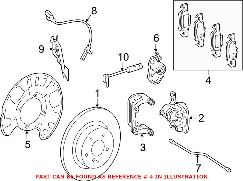 Mercedes Disc Brake Pad Set - Rear 0074208620