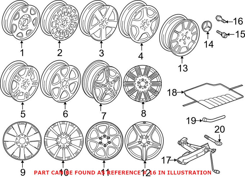 Mercedes Tire Pressure Monitor Sensor Valve Stem Kit 0124010113