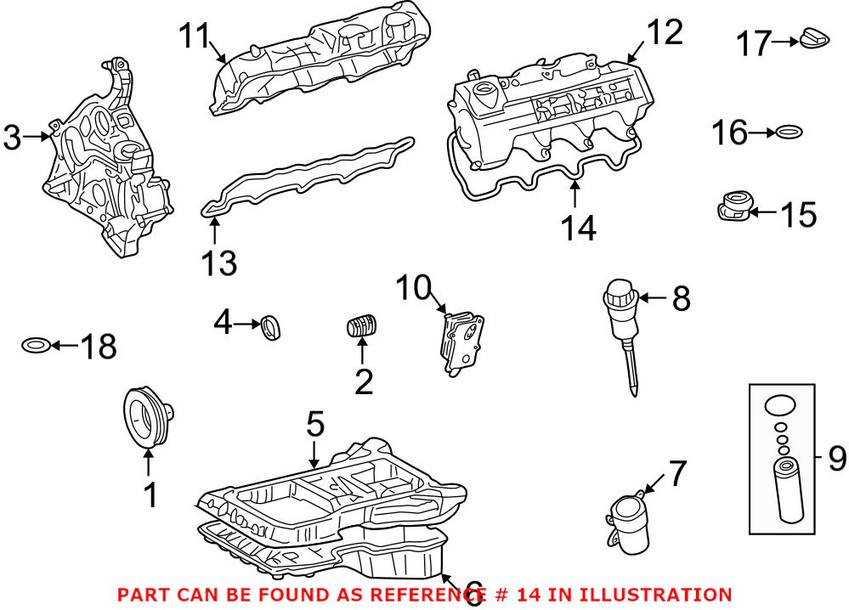 Mercedes Valve Cover Gasket - Driver Side 1120160221