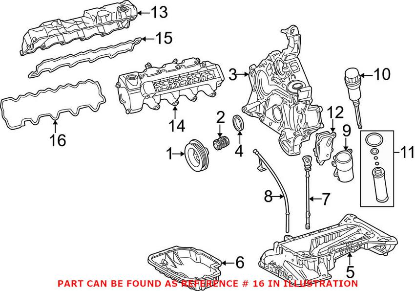 Mercedes Valve Cover Gasket - Driver Side 1130160221