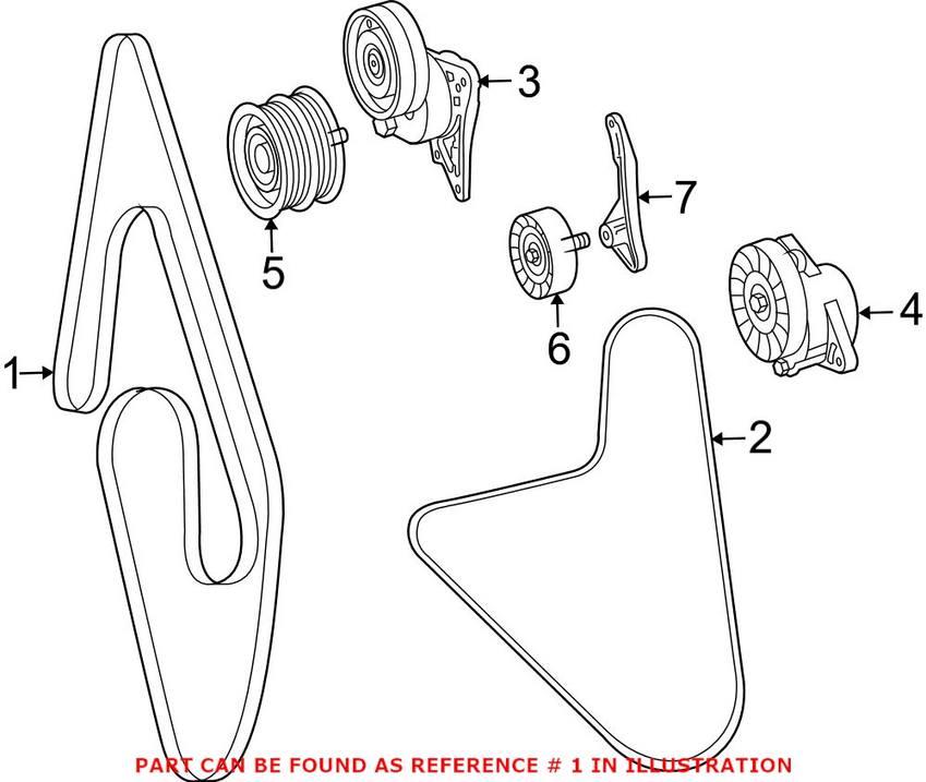 Mercedes Accessory Drive Belt (6K 2449) 1139970292