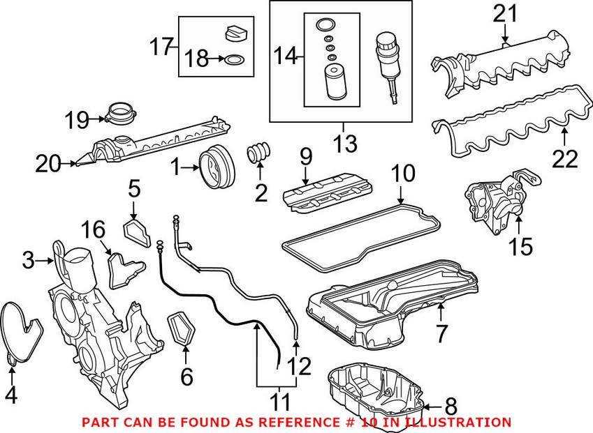 Mercedes Engine Oil Pan Gasket - Upper 1370140022