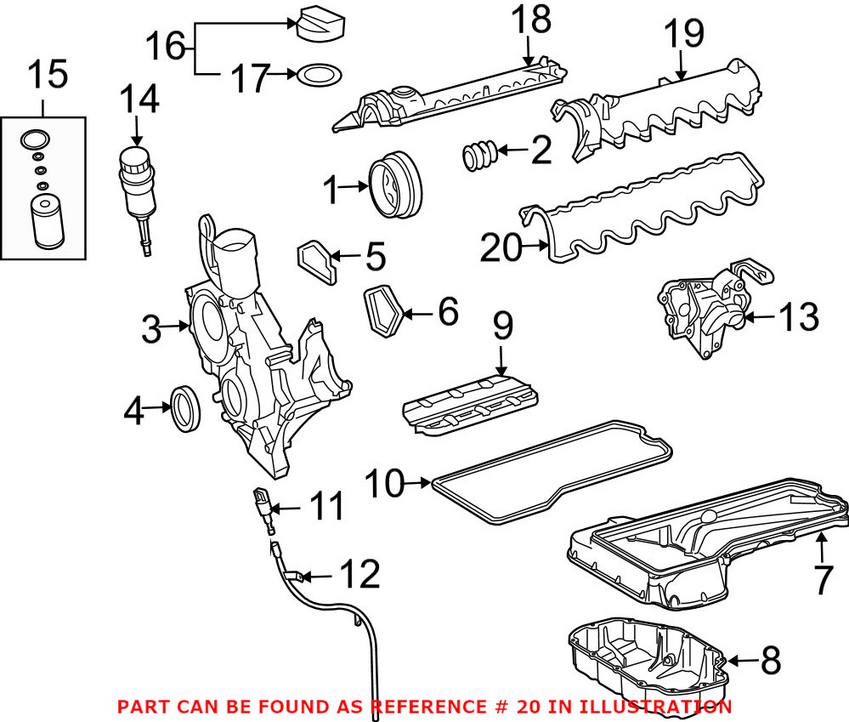 Mercedes Valve Cover Gasket - Driver Side 1370160221