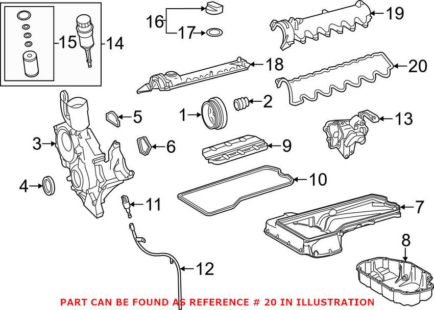 Mercedes Valve Cover Gasket - Passenger Side 1370160321