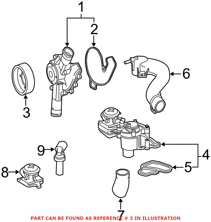 Mercedes Engine Water Pump Pulley 1372020111