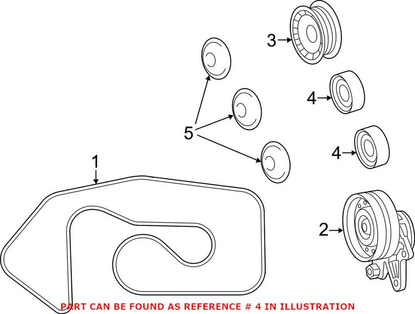 Mercedes Serpentine Belt Idler Pulley 1372020119