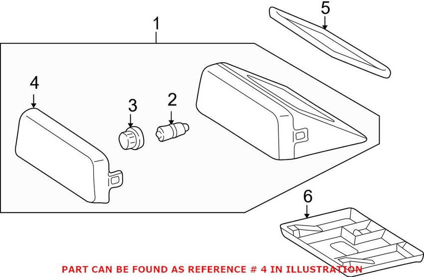 Mercedes Third Brake Light Cover (Mushroom) 14082605248F30