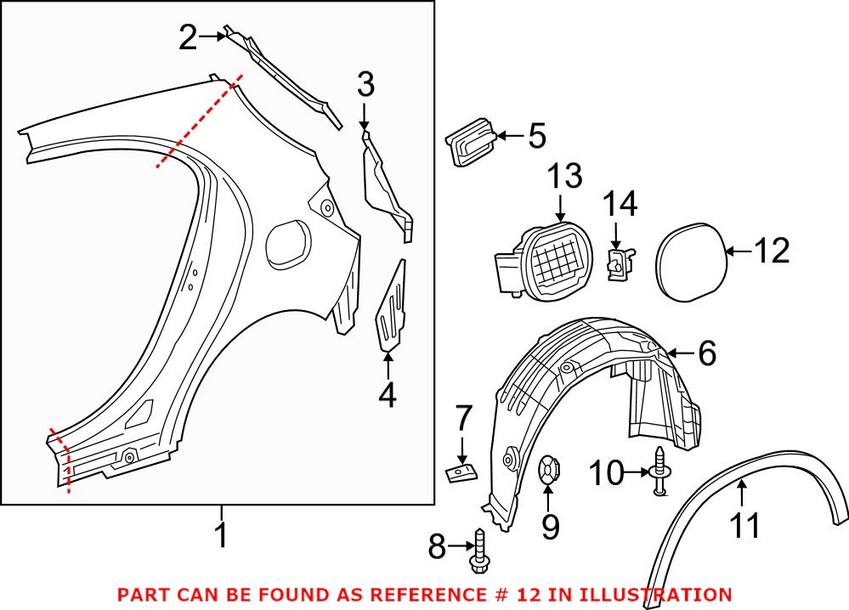 Mercedes Fuel Filler Door - Rear 1567570006