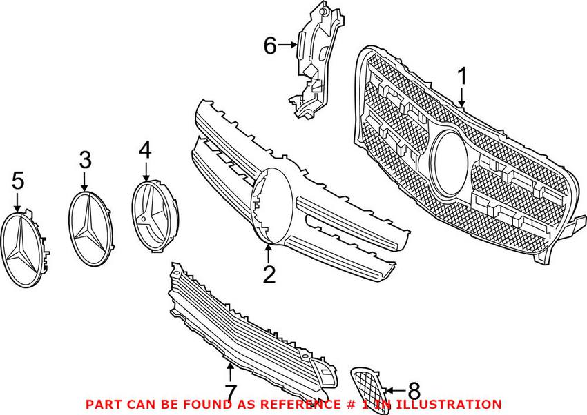 Grille - Front Upper (Without Soprt package)