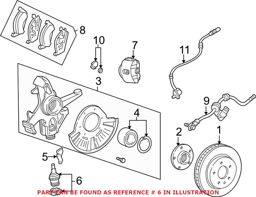 Mercedes Ball Joint - Front Lower 1633300135