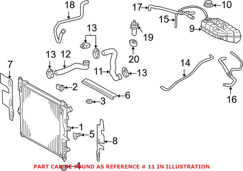 Mercedes Engine Coolant Hose 1635010182